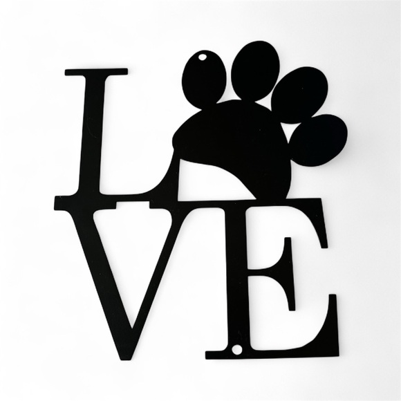 Other - Black Love Paw Print Metal Wall Decor